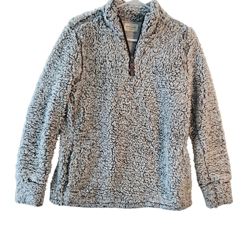 Weatherproof Vintage Gray Quarter Zip Sherpa Pullover Size Small